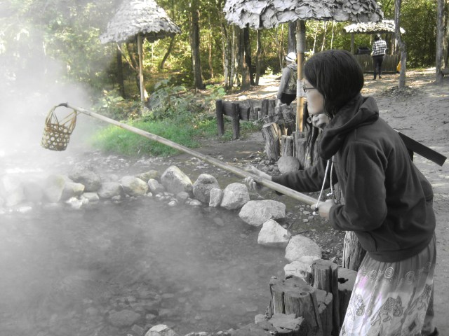 Cociendo huevos en aguas termales